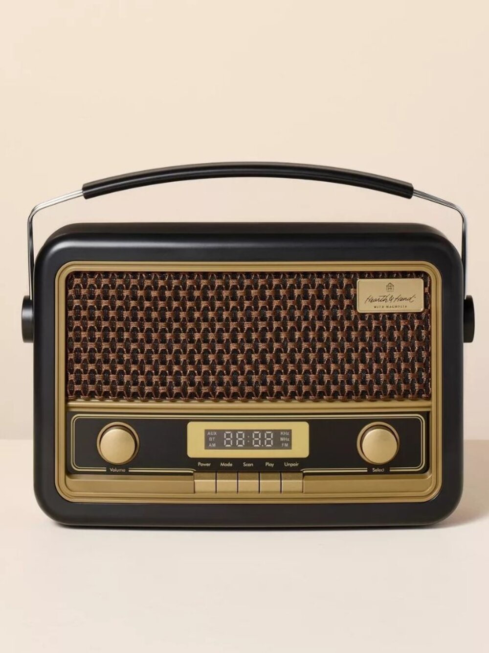 Vintage Style AM/FM Bluetooth Radio Black - Hearth & Hand Magnolia‎ Target